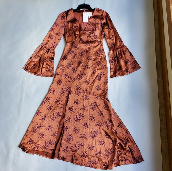 NWT$595 Cinq a Sept Kasha Firecracker Print Asymmetric Silk Midi Dress Sz XXS - Picture 8 of 16